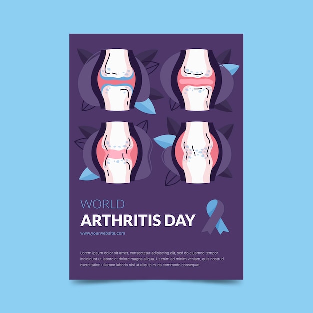 Free Vector hand drawn world arthritis day vertical poster template