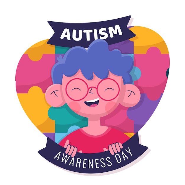 Free vector hand drawn world autism awareness day illustration