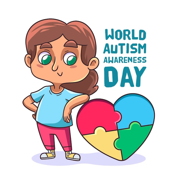 Free vector hand drawn world autism awareness day illustration