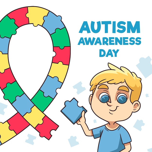 Free vector hand drawn world autism awareness day illustration