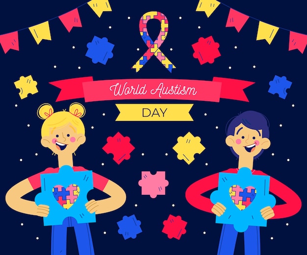 Free Vector hand drawn world autism awareness day illustration