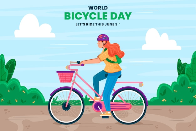 Hand drawn world bicycle day background