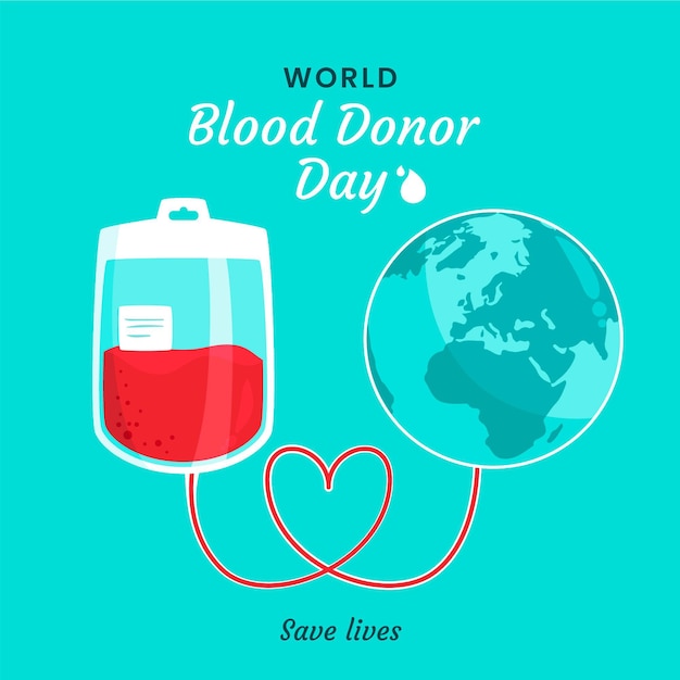 Hand drawn world blood donor day illustration