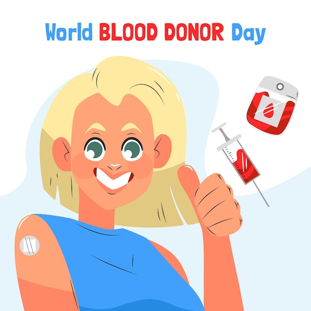 Hand drawn world blood donor day illustration