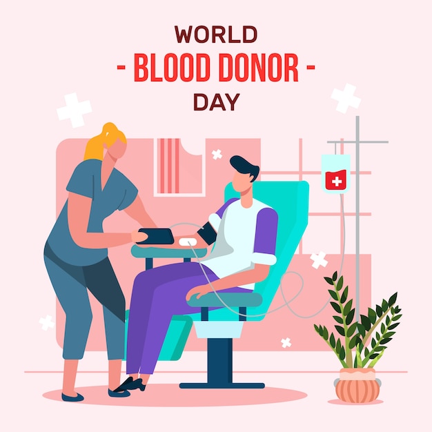 Hand drawn world blood donor day illustration