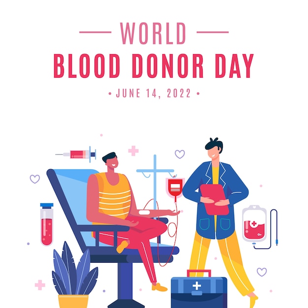 Hand drawn world blood donor day illustration