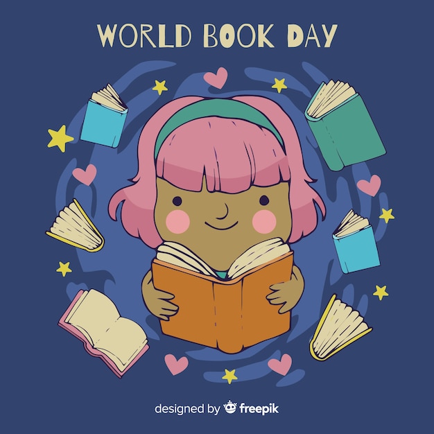 Free Vector hand drawn world book day background