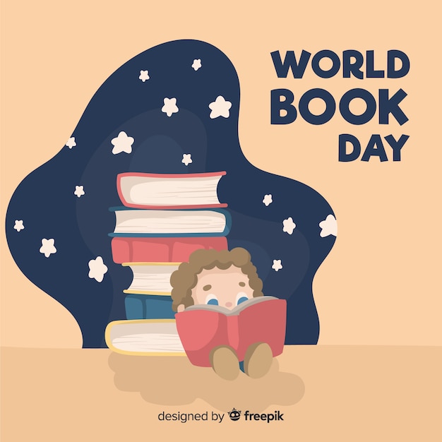 Free Vector hand drawn world book day background