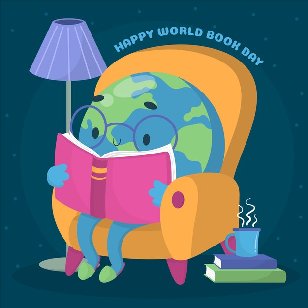 Hand drawn world book day concept