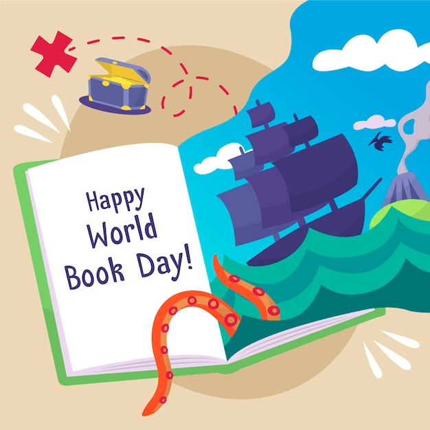 Free vector hand drawn world book day illustration