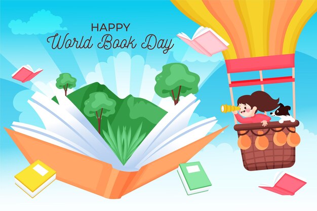 Hand drawn world book day illustration