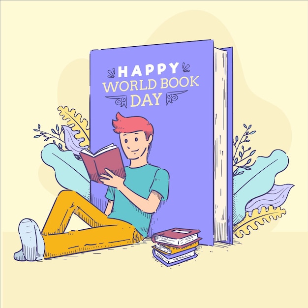 Free Vector hand drawn world book day illustration