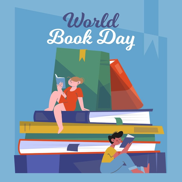 Hand drawn world book day illustration