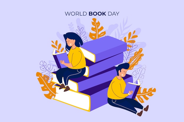 Free vector hand drawn world book day illustration