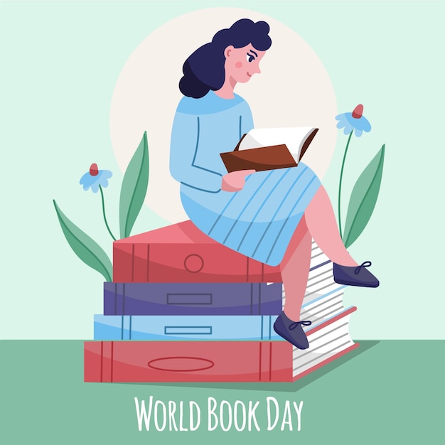 Hand drawn world book day illustration