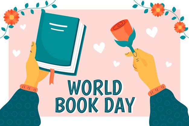 Hand drawn world book day illustration