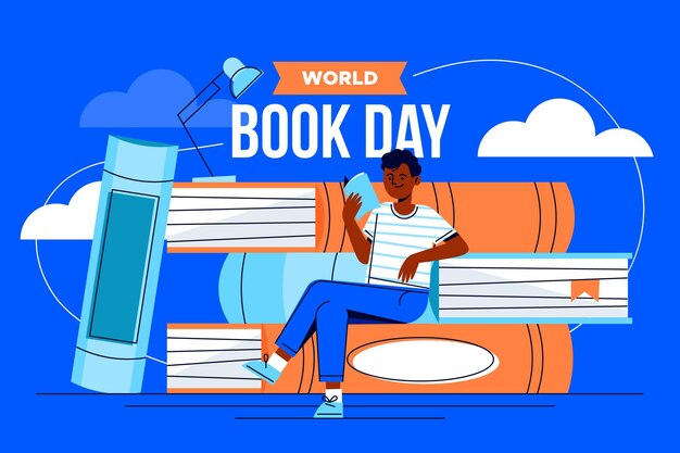 Hand drawn world book day illustration