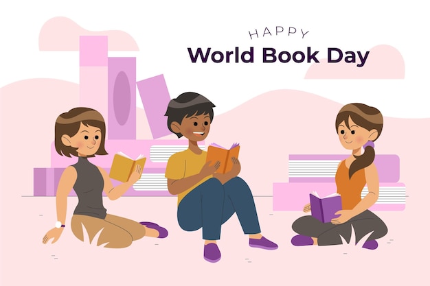 Hand drawn world book day illustration