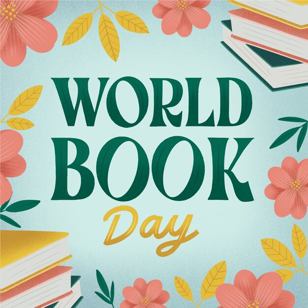 Free Vector hand drawn world book day lettering