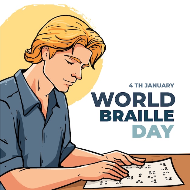 Free Vector hand drawn world braille day illustration