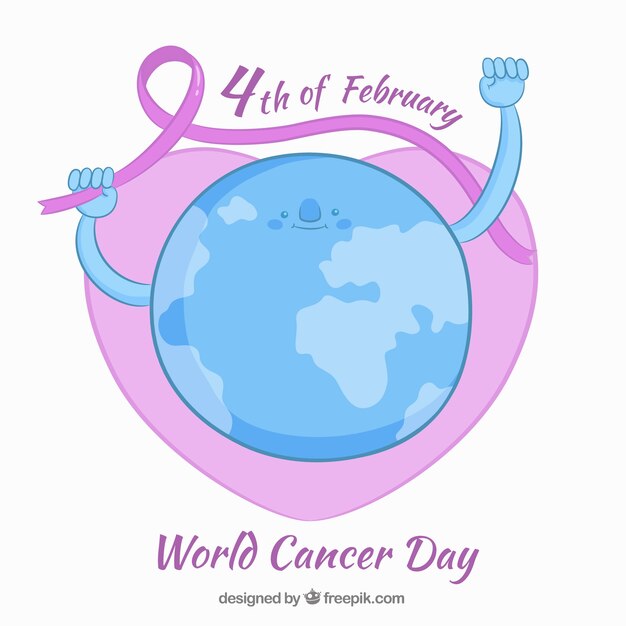 Hand drawn world cancer day background