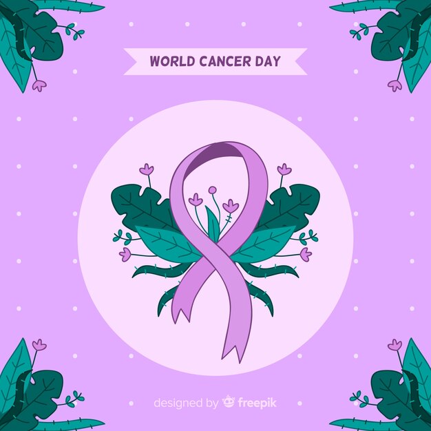 Hand drawn world cancer day background