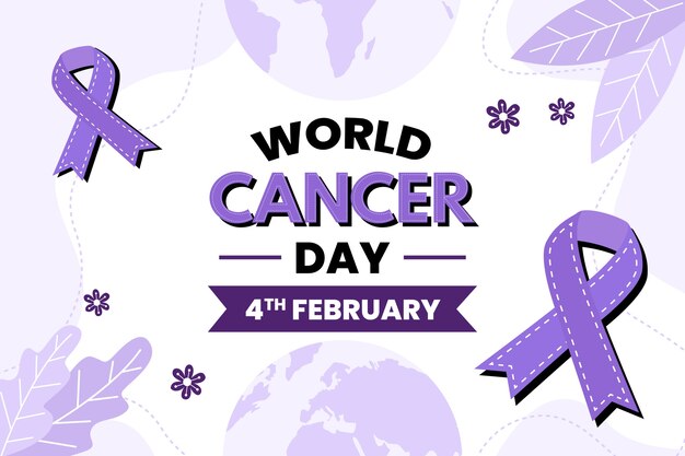 Hand drawn world cancer day background