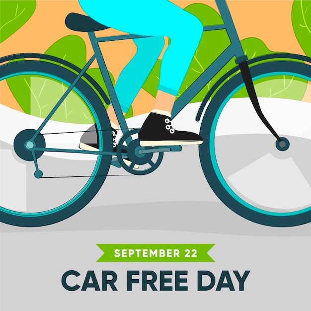 Hand drawn world car free day concept