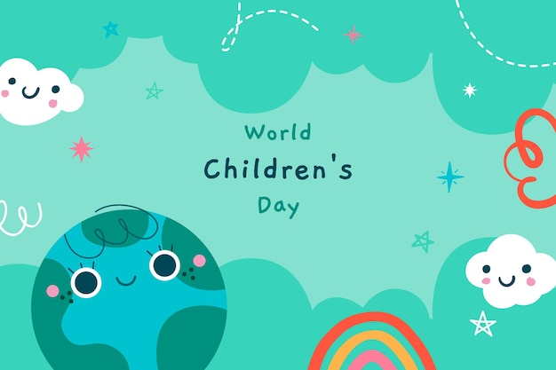 Hand drawn world children's day background