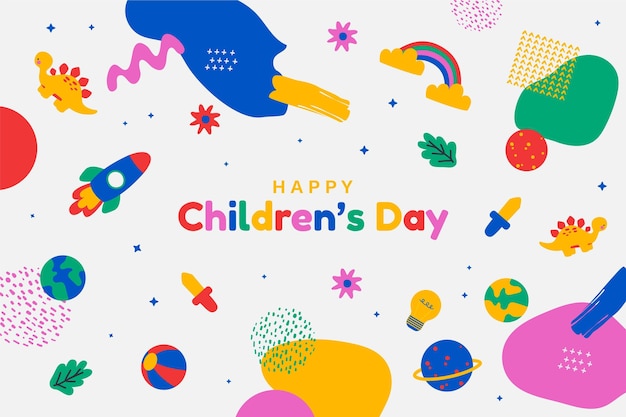 Hand drawn world children's day background