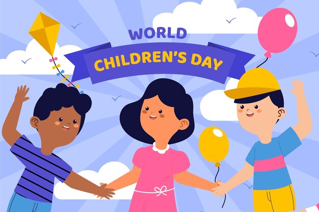 Hand drawn world children's day background