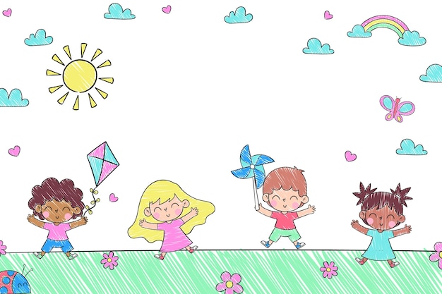 Free Vector hand drawn world children's day background