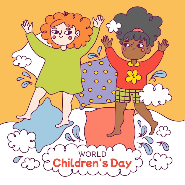 Free Vector hand drawn world children's day illustration