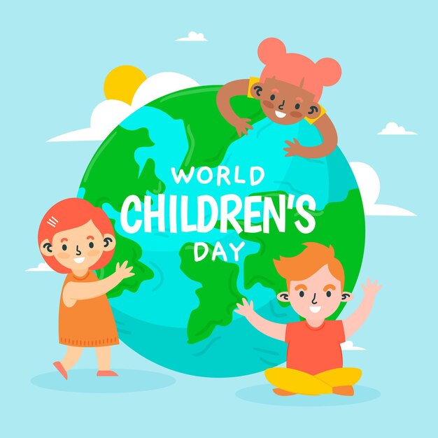 Hand drawn world childrens day concept