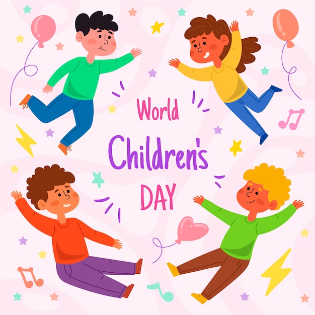 Hand drawn world childrens day