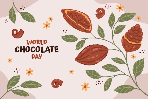 Free Vector hand drawn world chocolate day background