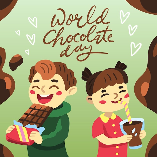 Free vector hand drawn world chocolate day illustration