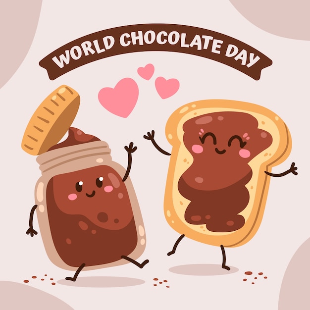 Free Vector hand drawn world chocolate day illustration