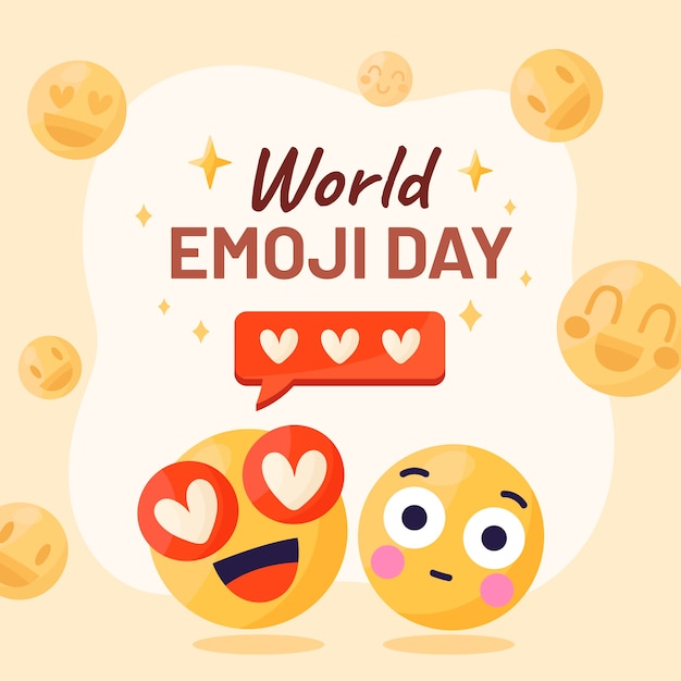 Free Vector hand drawn world emoji day illustration