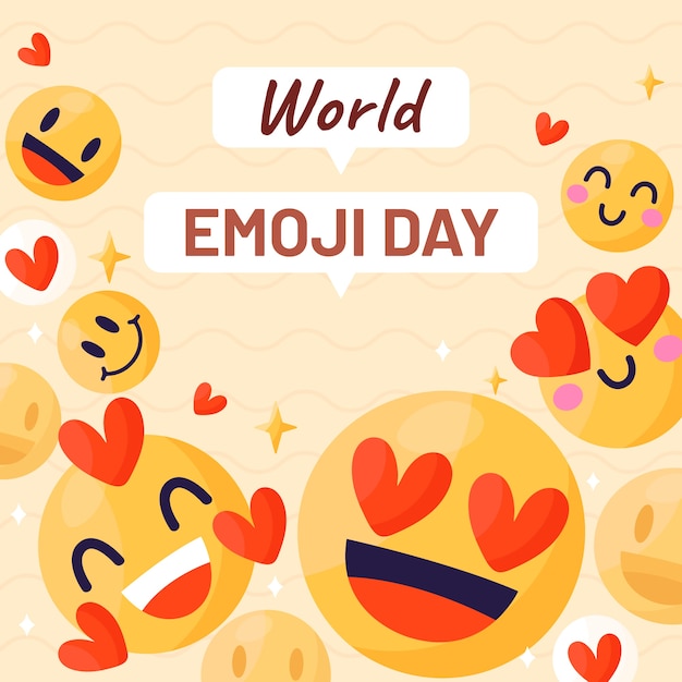 Free Vector hand drawn world emoji day illustration