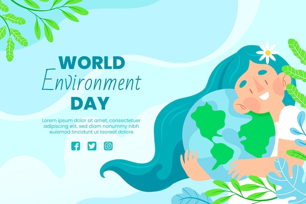 Hand drawn world environment day background