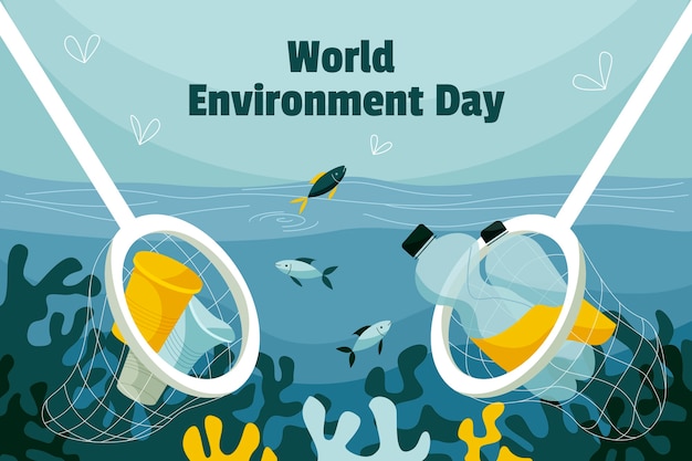 Free Vector hand drawn world environment day background