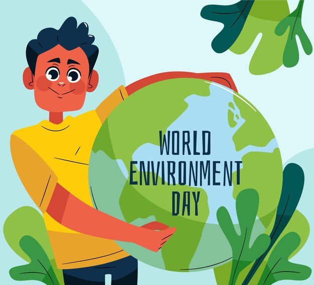 Hand drawn world environment day illustration