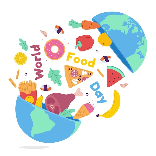 Free vector hand drawn world food day concept