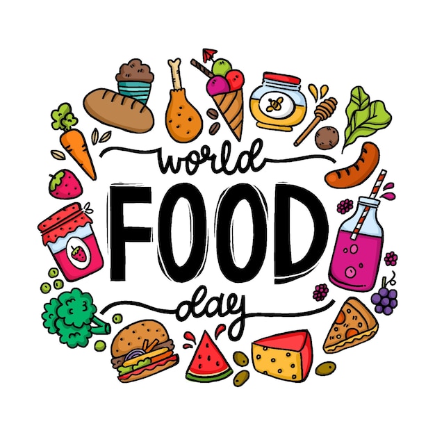 Hand drawn world food day concept