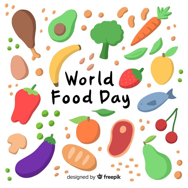 Hand drawn world food day