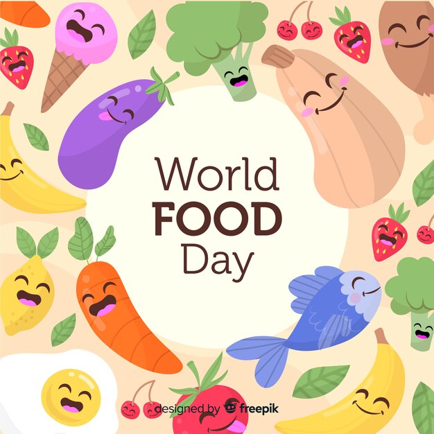 Hand drawn world food day