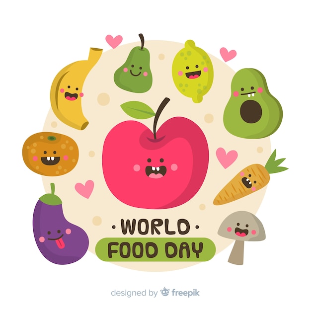 Hand drawn world food day