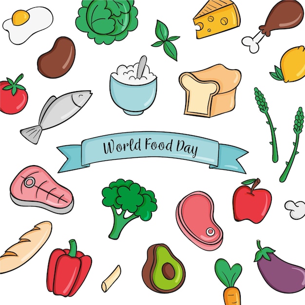 Hand drawn world food day