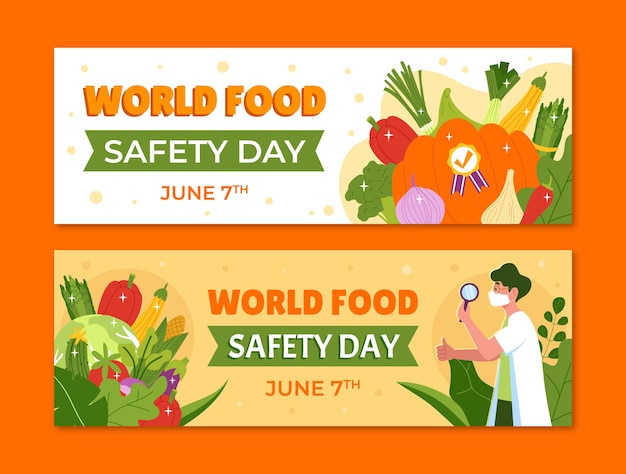 Hand drawn world food safety day banner